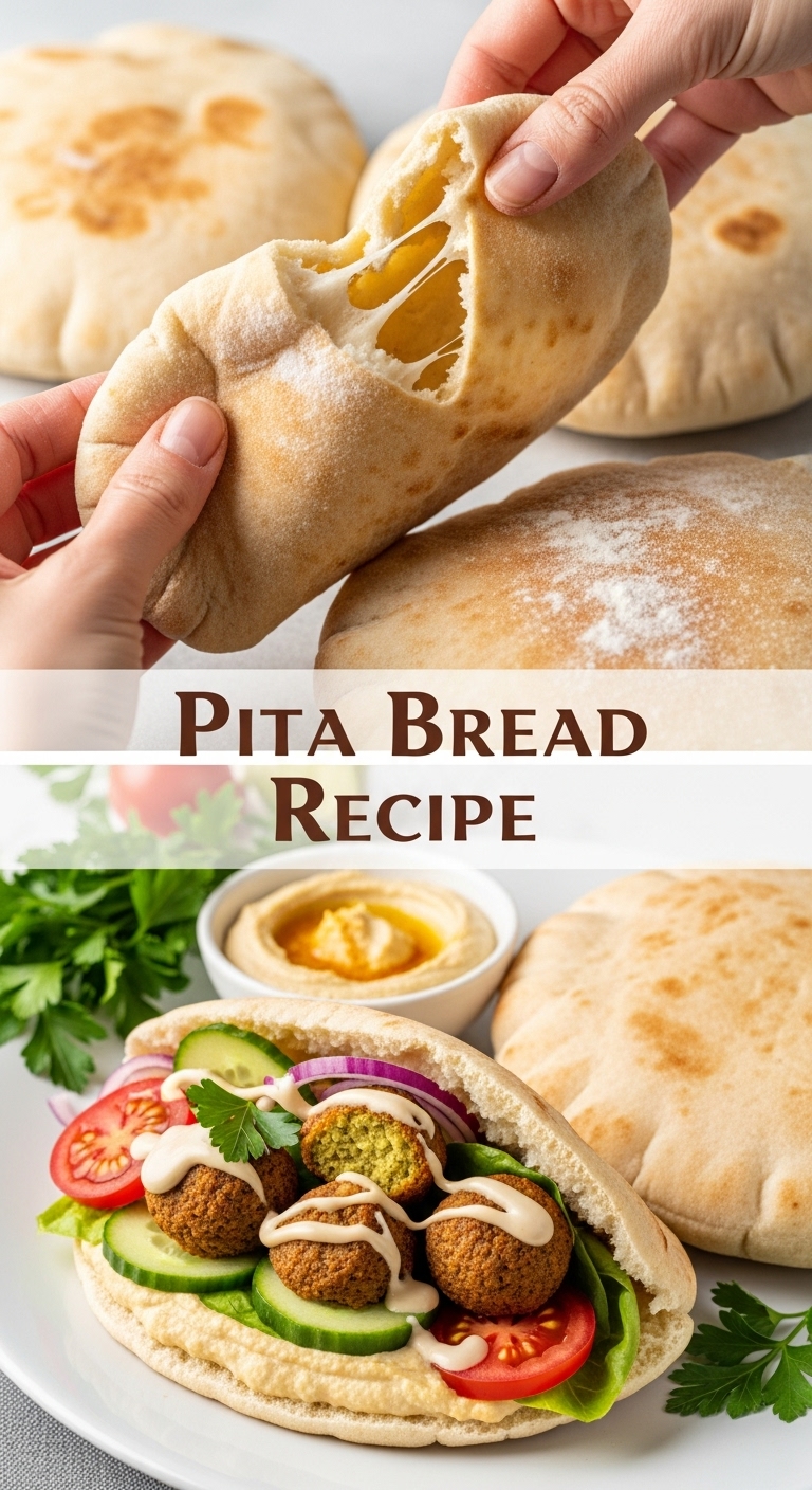 Pita Bread Recipe: 7 Easy Steps for Amazing, Fluffy Pockets - Pinterest Image