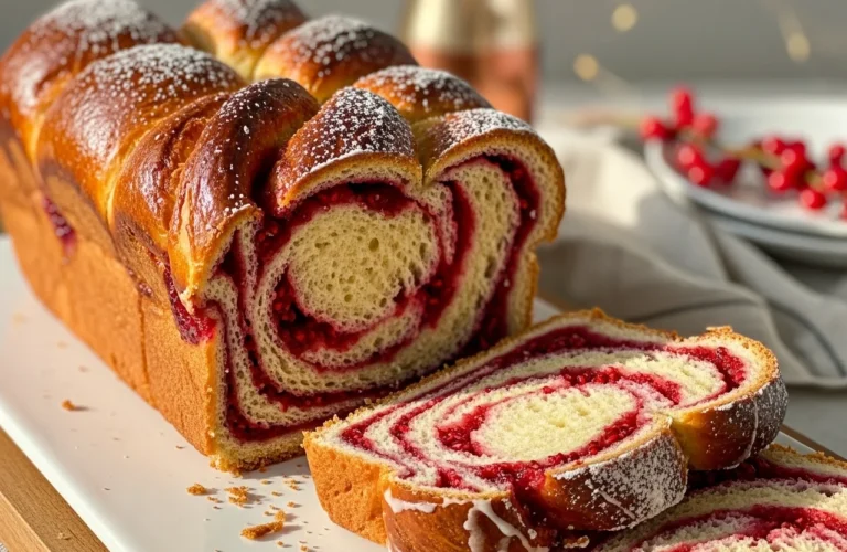 Raspberry Swirl Brioche Loaf