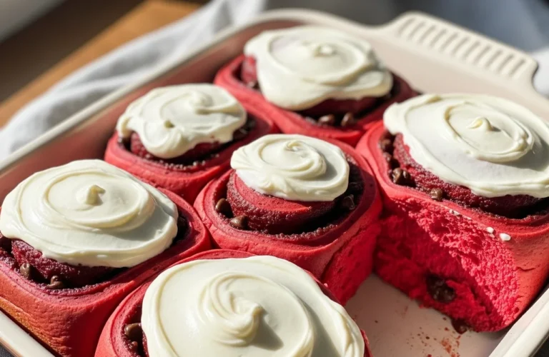 Heavenly Red Velvet Cinnamon Rolls