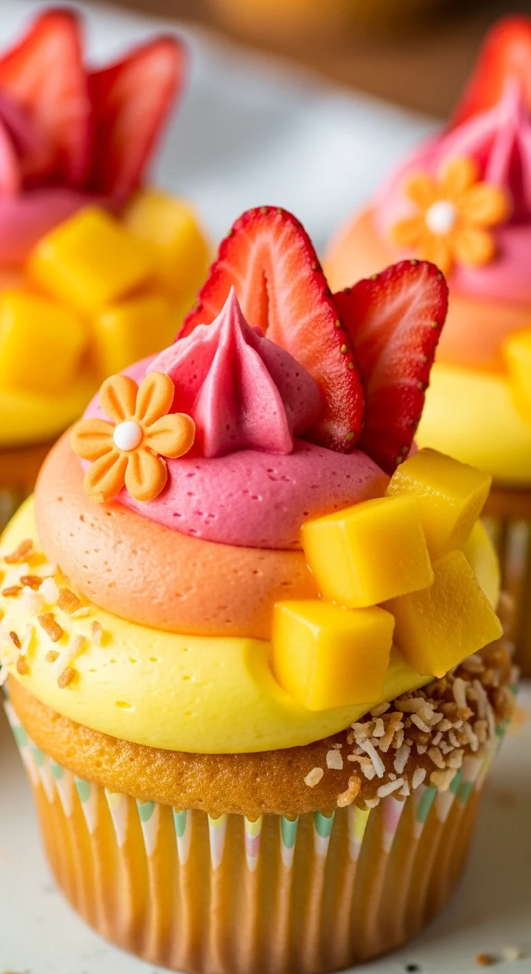 Mango Strawberry Sunset Cupcakes: 7 Delicious & Irresistible Recipes to Brighten Your Day - Image 1