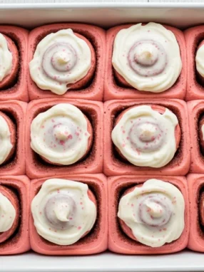 Pink Velvet Cinnamon Rolls
