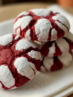 Red Velvet Crinkle Cookies