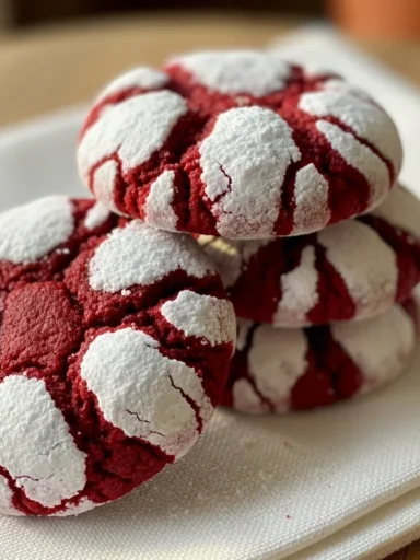 Red Velvet Crinkle Cookies