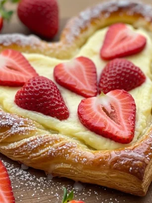 strawberry cream cheese heart danishes