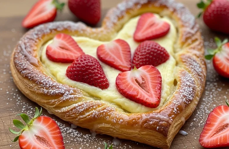 strawberry cream cheese heart danishes
