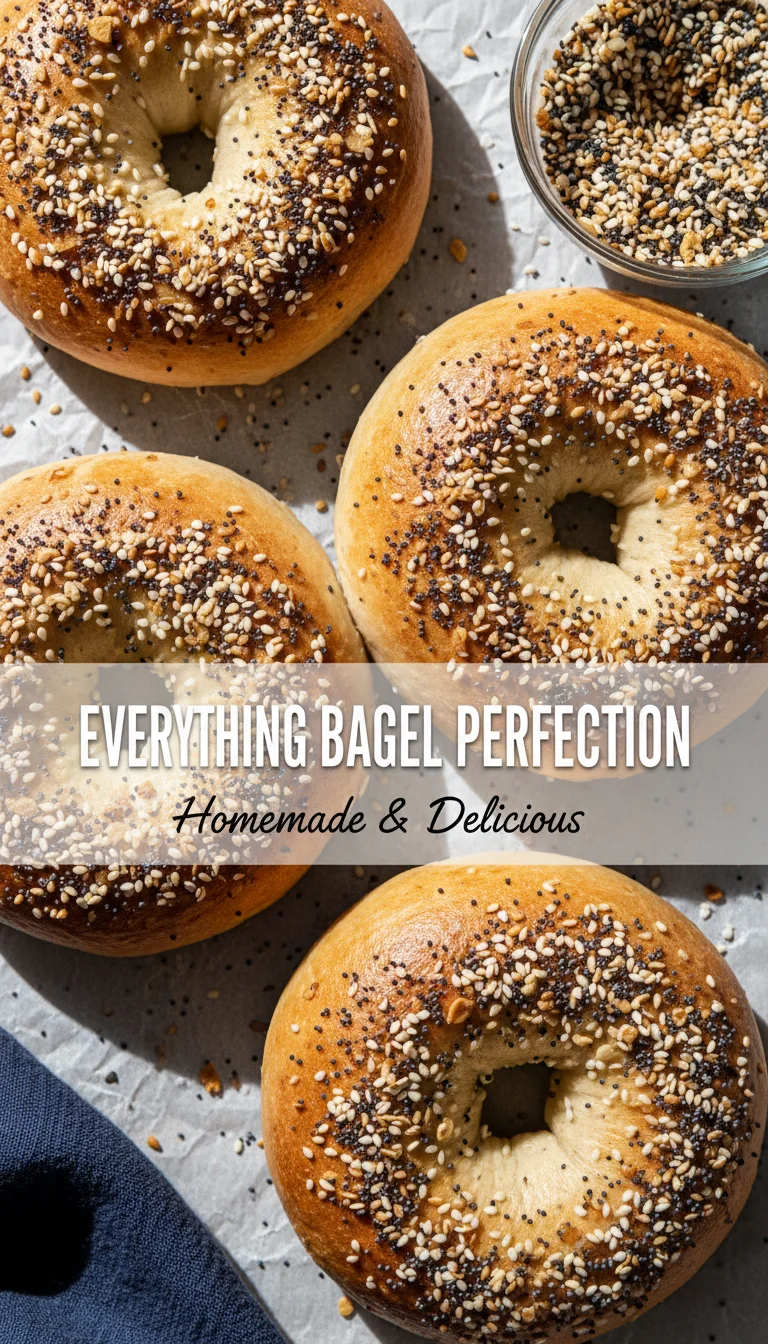A vertical split layout showing two pictures of golden-brown, toasted Greek Yogurt Bagels with the text 'Greek Yogurt Bagels' in the center. These protein bagels look airy and delicious.