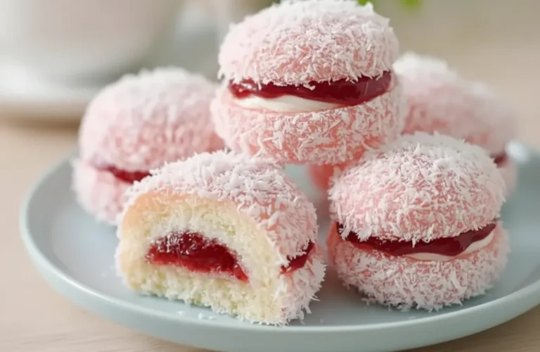 Strawberry Coconut Sponge Cakes