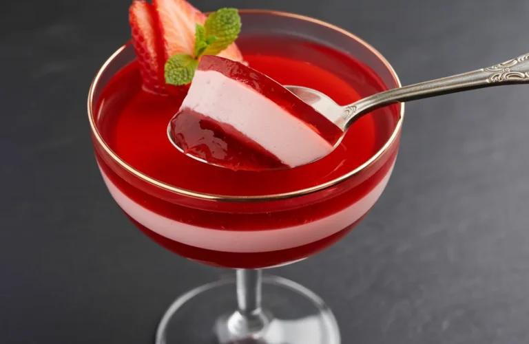 Strawberry and Cream Gelatin Cups