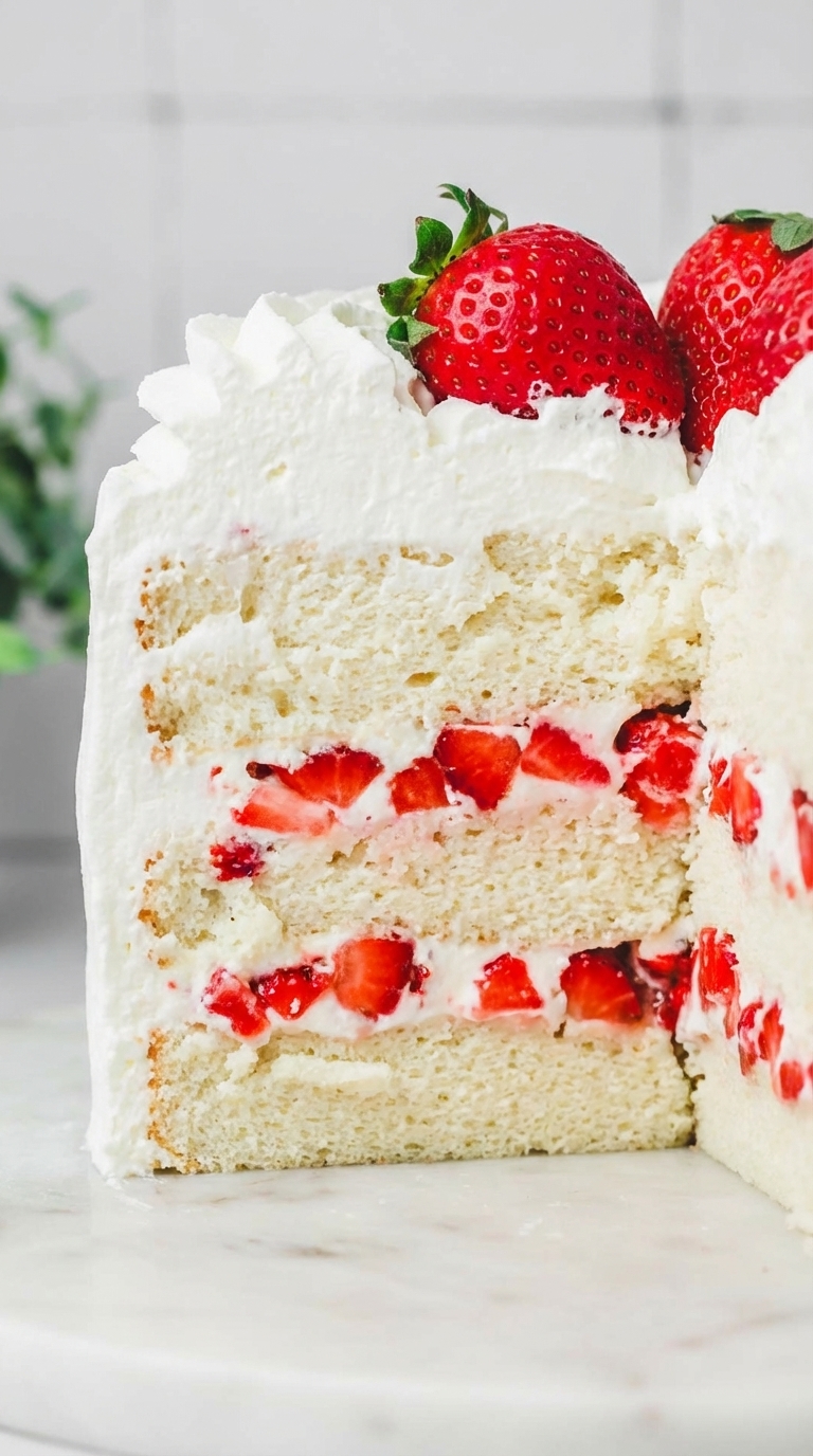 The Ultimate Strawberry Cream Cake Recipe process texture