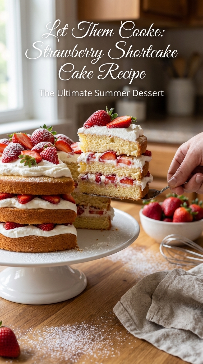 Let Them Cooke: Strawberry Shortcake Cake Recipe (The Ultimate Summer Dessert) final presentation