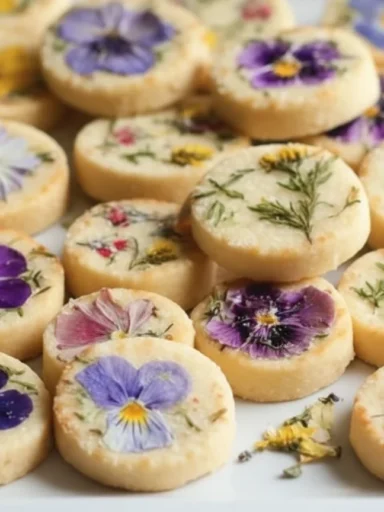 Flower-Pressed Shortbread Cookies