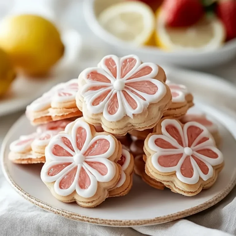 Flower Shaped Strawberry Lemon Sandwich Cookies for Spring Bliss