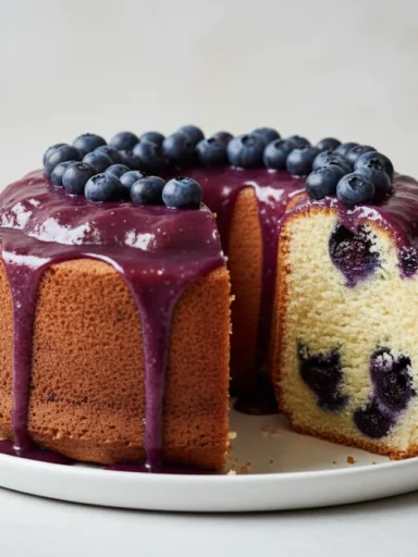High Lemon Blueberry Pound Cake