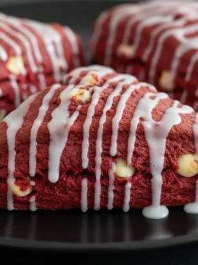 Red Velvet Scones with White Chocolate Chips