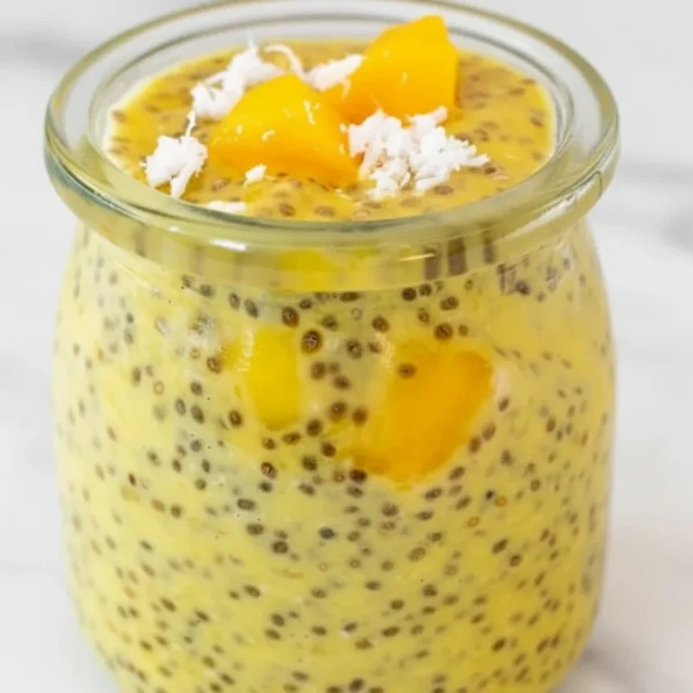 frozen chia seed and mango pudding