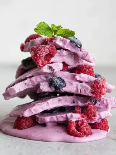 frozen mixed berry kefir bark